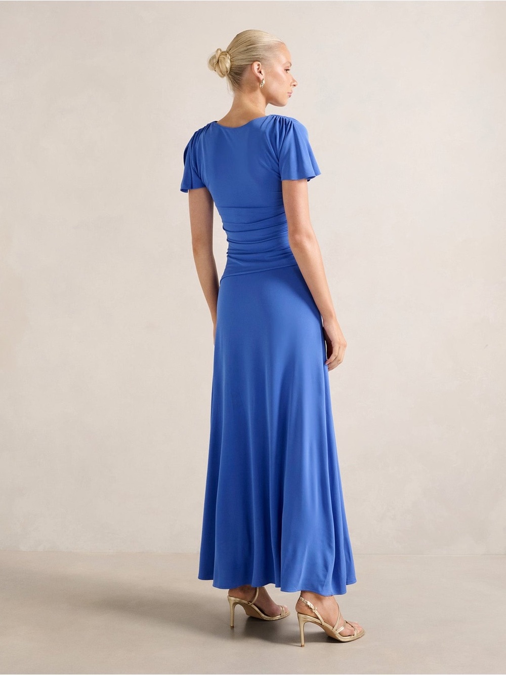 Forever New Gemini High Neck Jersey Maxi Dress 8 Cornflower Breeze NWT - Picture 5 of 10